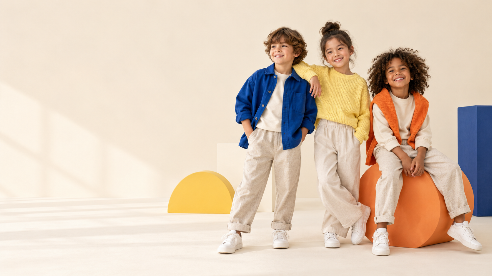 PICO & PINE homepage with colourful childrenswear campaign
