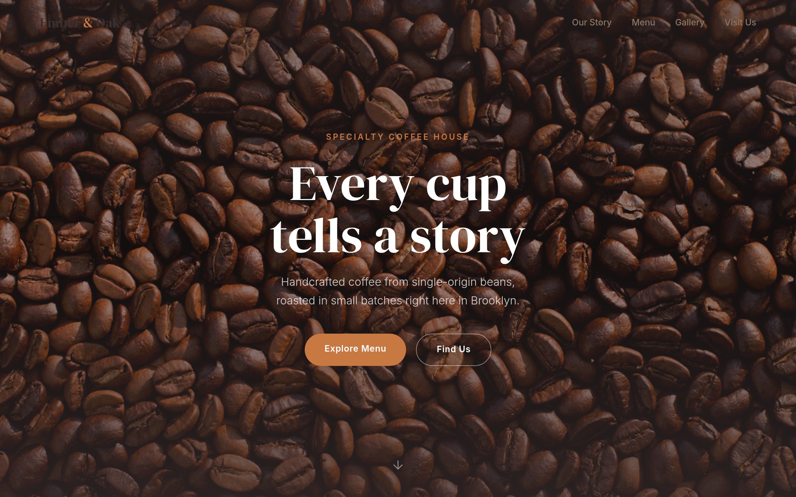 Coffee Shop — landing page
